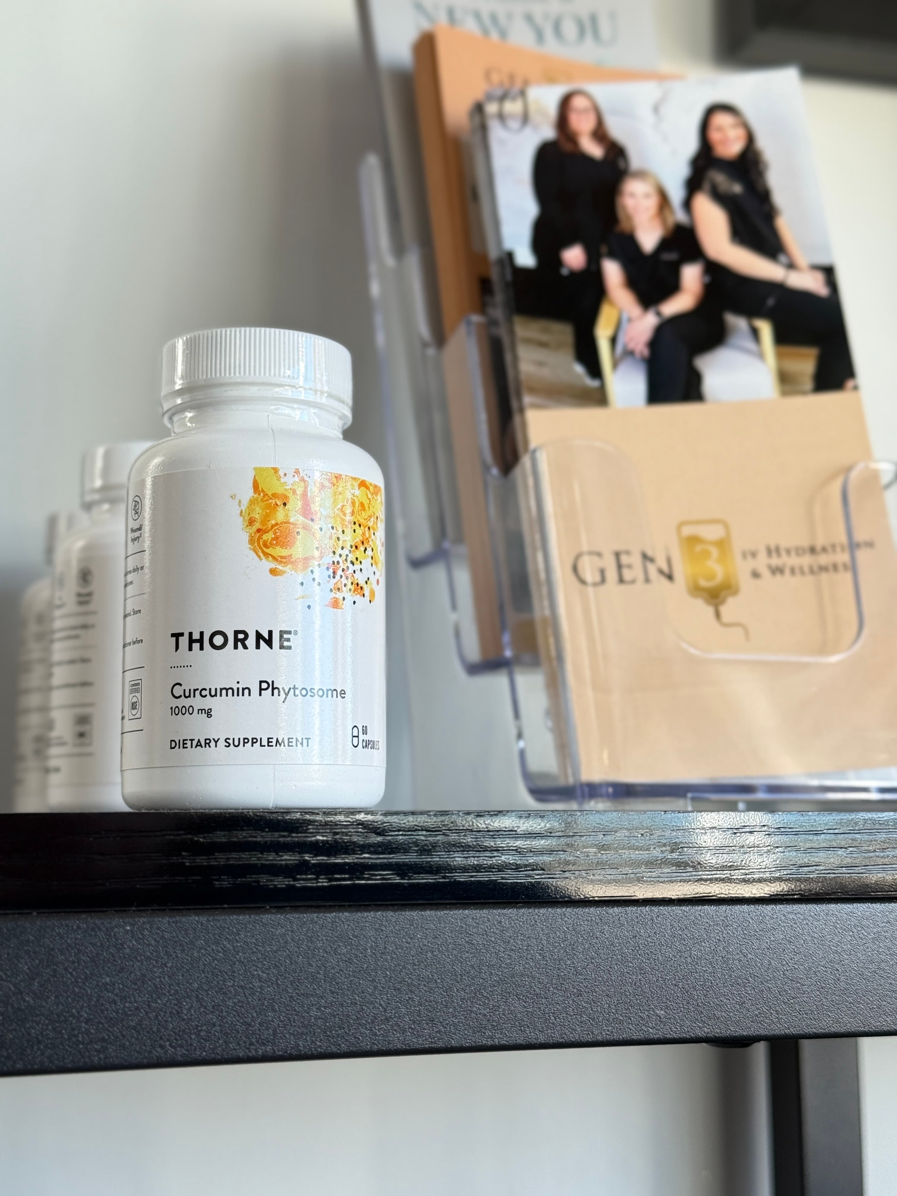 Gen 3 supplement display with Curcumin Phytosome bottle